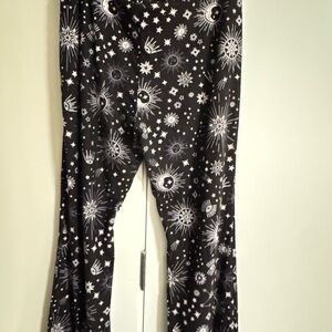 No Boundaries Black Celestial Print Boot Cut Pants